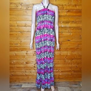 ♥️no boundaries maxi dress zebra stretch different colors spaghetti straps sizeL
